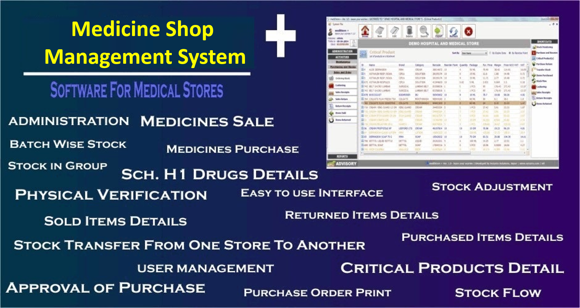 medical store management system project java